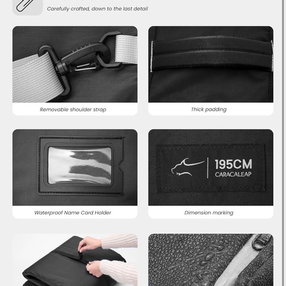 Ski Snowboard Bag Fully Padded for Air Travel 2 pair, Double Snowboard Bag - Picture 7 of 9